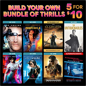 Fanflix: Build Own Bundle: 5 Paramount Digital Thrills Movies $10
