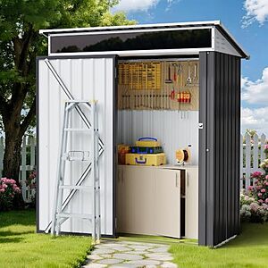 $104.99* | 5' x 3' Shintenchi Outdoor Metal Storage Shed w/ Window at Amazon
