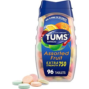 96-Count TUMS Extra Strength Antacid Chewable Tablets (Assorted Fruit) $3.29 w/ S&S + Free Shipping w/ Prime or on $35+