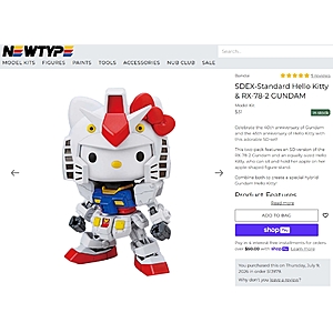 SDEX Standard Hello Kitty & RX-78-2 Gundam $31