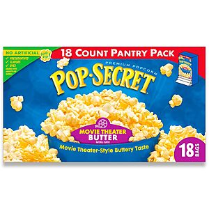 18-Count 3-Oz Pop Secret Movie Theater Butter Microwave Popcorn $4.83 w/ S&S + Free Shipping w/ Prime or on $35+