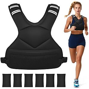 $12.99* | Ragebby 4-10Lb Men's or Women's Adjustable Weighted Vest (Black) at Amazon