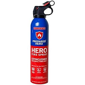 $11.40** | Prepared Hero Fire Spray Mini Fire Extinguisher at Amazon