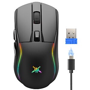 TECKNET Wireless Gaming Mouse, 24000 DPI, Tri-Mode Bluetooth 5.0/2.4G/USB-C Gaming Mouse $17.39