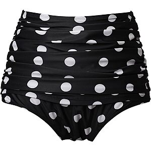 COCOPEAR Women's High-Waisted Full Coverage Ruched Bikini Bottom (Various) $9.99 + Free Shipping w/ Prime or on $35+