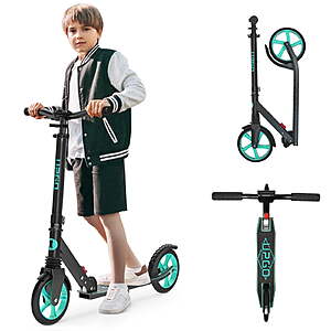 UPGO Kick Scooter for Ages 6+, Kids, Teens & Adults, 240 lb Max Load, Foldable, 8-Inch Wheels,Aquas $49.99