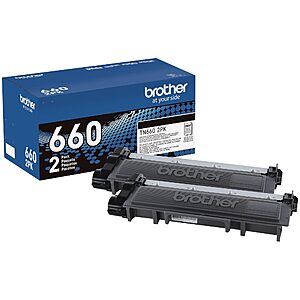 $82.99: Brother Genuine High-Yield Black Toner Cartridge Twin Pack TN660 2PK (TN6602PK)