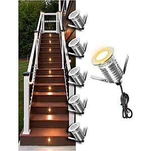 MALORY Low Voltage Deck Light 6-Pack, 1W 80 Lumens Landscape Lighting $33.79