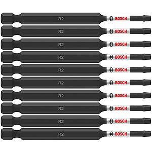 $8.19: BOSCH ITSQ235B 10-Pack 3-1/2 In. Square #2 Impact Tough Screwdriving Power Bits at Amazon