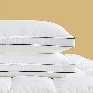 INSPIRE CRAFTER Goose Down Pillows for Neck Pain Gusseted Pillow, Hotel Down Pillows Queen/Standard Size Set of 2 $39.99