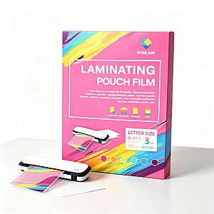 WONLAMI Laminating Sheets 200 Pack,Laminate Sheets 8.5 x 11,Thermal Laminating Pouches 3 mil,Thermal Laminating Sheets Different Sizes $14.69