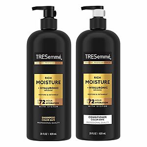 2-Pack 28-Oz TRESemmé Rich Moisture Shampoo & Conditioner Set $5.91 w/ S&S + Free Shipping w/ Prime or on $35+