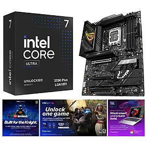 ASUS ROG STRIX Z890-H GAMING WIFI MB + Intel Core Ultra 7 270K Plus CPU + Software/Game Bundles $481 + Free S/H