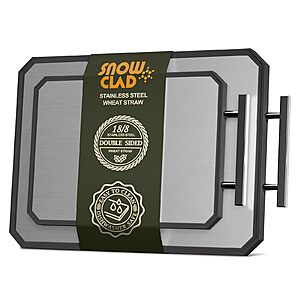 SNOWCLAD Double-Sided Stainless Steel & Wheat Straw Cutting Board: 1-pack $11.99, 2-pack $19.99, More + Free Shipping w/ Prime or on $35+