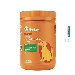 Zesty Paws Probiotic Bites for Dogs, Bacon Flavor, 160-count $28.99 free shipping Costco.com