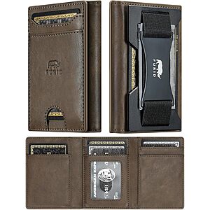 [Prime] furid Men's RFID Blocking Trifold Wallet w/ Metal Card Holder (Brown) $4.99 + Free Shipping