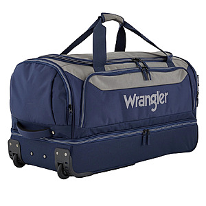 Wrangler 30" Drop-Bottom Rolling Travel Duffel, Extra-Large $27.97