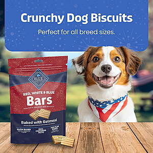 Blue Buffalo Red, White & Blue Health Bars, Crunchy, Oatmeal, 11oz Bag YMMV $1.24