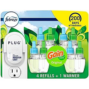 [NEW, AC] $30.19 | 3 × Febreze Plug-In Air Freshener, Odor-Fighting Scented Oil Starter Kit, Warmer + 4 Refill ($10.06 each) at Amazon