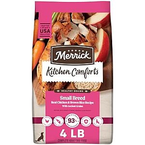 [NEW, SnS, AC] $11.99 | 4-Pound Merrick Healthy Grains Premium Dry Dog Food For Small Dogs at Amazon