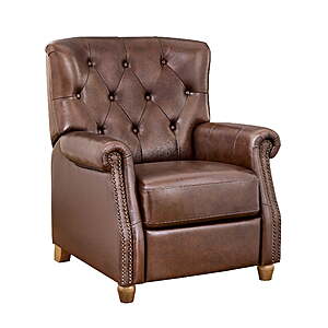 Pioneer Woman Harper Leather Recliner w/ Whiskey Upholstery $250 + Free Shipping