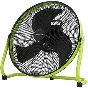 $42.00: Comfort Zone 14-inch All-Metal Industrial Floor Fan with Adjustable Tilt