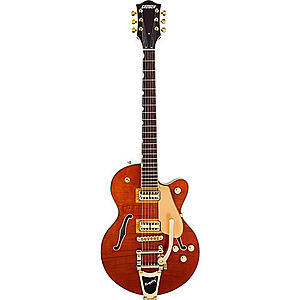 Gretsch Electromatic LTD Flame Okoume Broadkaster Jr. Single-Cut With Bigsby Electric Guitar Roundup (Orange) $1080 + Free S&H