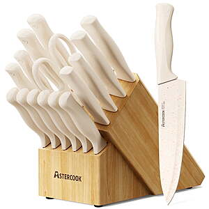 Astercook 17-Piece Kitchen Knife Set w/ Built-in Sharpener $37.99 + Free Shipping