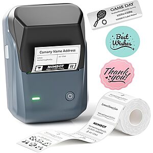 NIIMBOT B1 Thermal Label Printer w/ 230-Ct 2"x1.18" Labels (Various) $14.99 + Free Shipping w/ Prime or on $35+