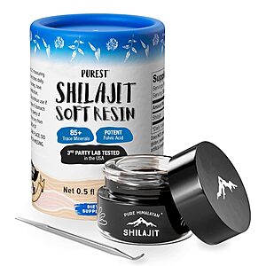 [Limited Time]Pure Himalayan Shilajit | 100% Pure Natural Shilajit Grade A Max Potency 85+ Trace Minerals & Fulvic Acid | 3rd Party US Lab Tested | Soft Resin | 15g (15ml) $29.99