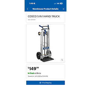COSCO 5 in 1 Convertible Hand Truck $150
