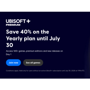 Ubisoft+ Yearly Subscription 40% Off $107.99