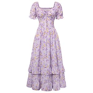 Scarlet Darkness Women's Floral Puff Sleeve Maxi Dress w/ Pockets & Ruched Bust (Various) $15.62 + Free Shipping w/ Prime or on $35+