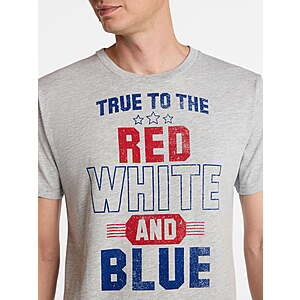 Americana Men's and Big Men's True Colors Graphic Tee Shirt from Way to Celebrate, many styles/sizes, $2.69-$3.14, Walmart