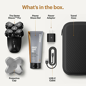 MANSCAPED The Dome Skull Shaver Pro Precision Pack, Wet/Dry Rechargeable with USB-C Charger and Travel Case, Black + Free Shipping $45.54