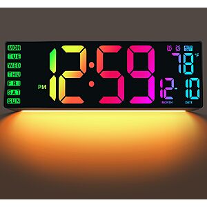 16.5" ANSOPER Auto-Dimming LED Display Digital Wall Clock w/ Remote Control $17.49 + Free Shipping w/ Prime or on $35+