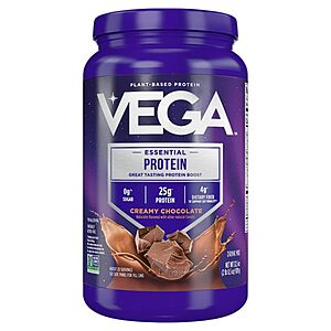 YMMV Vega Essential Protein – 25g Vegan Protein Powder, Rich Chocolate for a High Protein, Zero Sugar Shake – 32.5oz (20 Servings) $11.99 or less