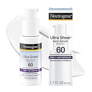 [SnS, AC] $6.54** | 1.7-Oz Neutrogena Ultra Sheer SPF 60 Sunscreen Serum at Amazon