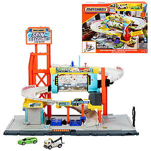 Matchbox Super Auto Center Toy Vehicle Playset w/ 2 toy cars $27 + Free S&H w/ Walmart+ or on $35+
