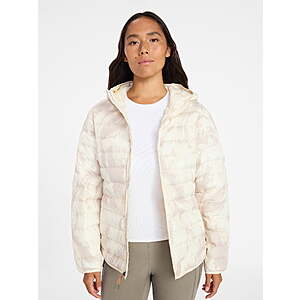 $7.09 - Ozark Trail Women's and Women's Plus Size Core Puffer Jacket with Hood (Almond)