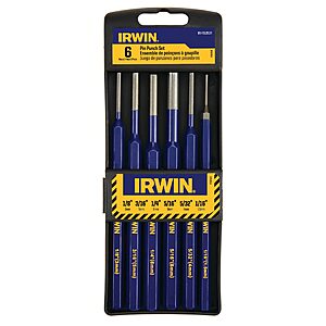 IRWIN Punch Set, 6-Pack with Various Sizes, Tempered for Durability (IRHT82531) $14.44