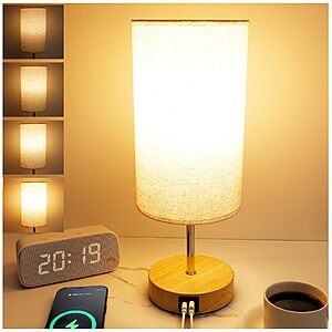 15" UNIFUN Dimmable Touch Control Bedside Table Lamp w/ USB-C $9.59 + Free Shipping w/ Prime or on $35+