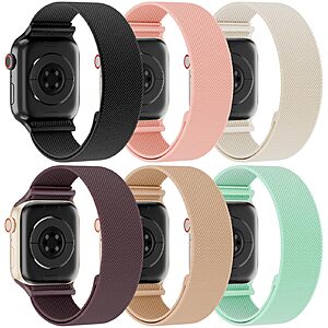 6-Pack Stretchy Solo Loop Nylon Band for Apple Watch (38–42mm) $3.49 + Free Shipping w/ Prime or on $35+