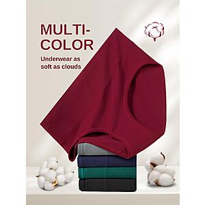 Vevmon Cotton Underwear for Women High Waisted Full Coverage Briefs Soft Ladies Panties 5 Pack (US, Alpha, Medium, Regular, Regular, A-5 Pack 5 Colors) $14.99