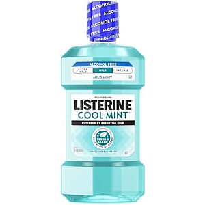 [SnS, AC] $3.57* | 33.8-Oz Listerine Cool Mint Alcohol-Free Mouthwash (Mild Mint) at Amazon