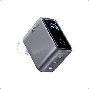 Anker Prime 160W 3-Port GaN USB-C Charger w/ Smart Display & Touch Control $99.99 w/ S&S + Free Shipping