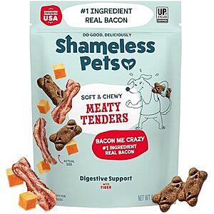 [SnS, AC] $2.79* | 8-Oz Shameless Pets Soft & Chewy Dog Treats (Bacon) at Amazon