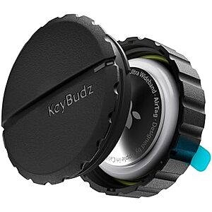 $8.95* | Keybudz Covert AirTag Waterproof Stick-On Holder w/ 3M VHB Adhesive (Black) at Amazon