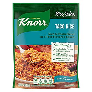 Knorr Rice Sides (Taco Rice, Cajun Chicken or Cilantro Lime) $0.65 w/ S&S + Free Shipping w/ Prime or on $35+