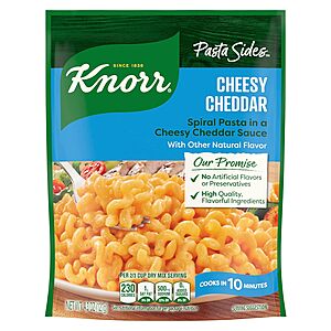 4.3-Ounce Knorr Cheesy Cheddar Rotini Pasta Sides $0.65 w/ S&S & More + Free Shipping w/ Prime or on $35+